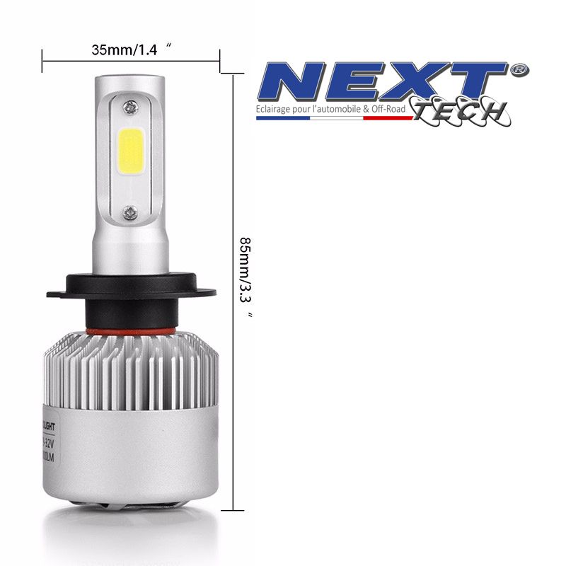 2 H7 LED Ampoule Ventilé Vent Voiture Feux Phare Lampe 36W 12V Blanc  headlight