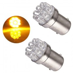 Ampoules P21W BA15S 1156 à 9 LED Orange
